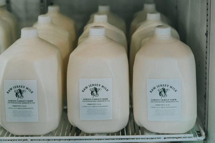 Bottled raw milk for sale